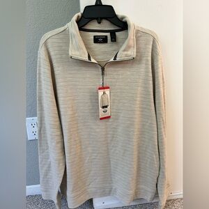 NWT Dockers Men's Cream Quarter Zip Sweater size M